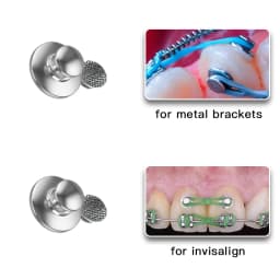 Dental Orthodontic Lingual Buttons Metal Composite Bondable Traction Hook Ceramic Hook Mesh Base Ortodoncia Materiales