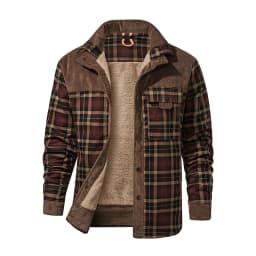Winter Jacket Men Fleece Thick Warm Cotton Plaid Jacket Autumn Men Casual Multi-Pockets Coat High Quality Warm Lining Jacket Man