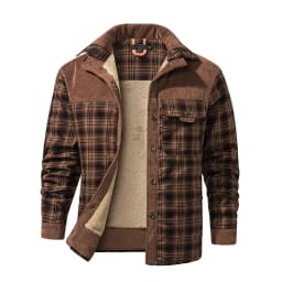 Winter Jacket Men Fleece Thick Warm Cotton Plaid Jacket Autumn Men Casual Multi-Pockets Coat High Quality Warm Lining Jacket Man