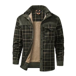 Winter Jacket Men Fleece Thick Warm Cotton Plaid Jacket Autumn Men Casual Multi-Pockets Coat High Quality Warm Lining Jacket Man