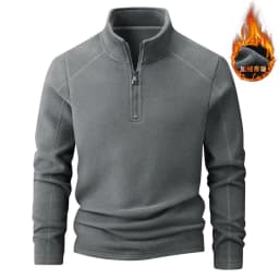 Plus Velvet Sweater Men's L-9XL Large Size Winter Polar Fleece Stand-up Collar Half-zipper Long-sleeved Solid Color Coat Promo