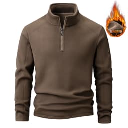 Plus Velvet Sweater Men's L-9XL Large Size Winter Polar Fleece Stand-up Collar Half-zipper Long-sleeved Solid Color Coat Promo