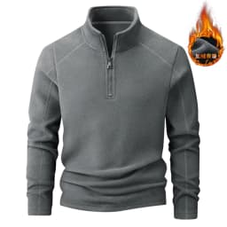Plus Velvet Sweater Men's L-9XL Large Size Winter Polar Fleece Stand-up Collar Half-zipper Long-sleeved Solid Color Coat Promo