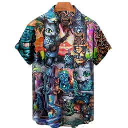 2024 Men's Hawaiian 3d Shirts Streetwear Short Sleeve Cotton Oversized Summer Camisa Floral Masculina Blouse Retro