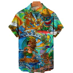 2024 Men's Hawaiian 3d Shirts Streetwear Short Sleeve Cotton Oversized Summer Camisa Floral Masculina Blouse Retro