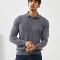 A Class 100% Pure Cashmere Sweater Men's POLO Neck Knitted Pullover Autumn and Winter New Warm Top Fashion Korean Edition Jacket