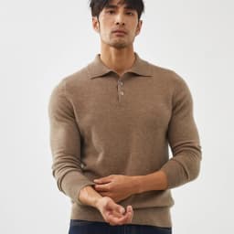 A Class 100% Pure Cashmere Sweater Men's POLO Neck Knitted Pullover Autumn and Winter New Warm Top Fashion Korean Edition Jacket