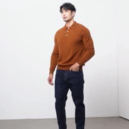 A Class 100% Pure Cashmere Sweater Men's POLO Neck Knitted Pullover Autumn and Winter New Warm Top Fashion Korean Edition Jacket