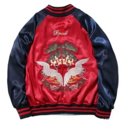 Men Women Satin Embroidery Jacket Sukajan Retro Oversize Couple Coat Korean Spring Autumn 2026
