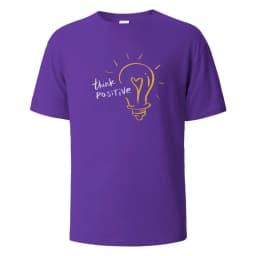 Think Positive Print T-Shirt Summer Tees For Men Women 100% Cotton O-neck Oversize Casual Short sleeved Tops