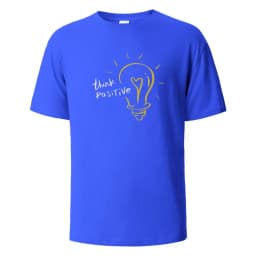 Think Positive Print T-Shirt Summer Tees For Men Women 100% Cotton O-neck Oversize Casual Short sleeved Tops