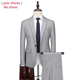 Jacket+Vest+Pants / 2023 High Quality Men Slim Suit Formal Business Groom Wedding Social Dress Blue Grey High-end Casual Tuxedo