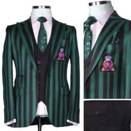 Navy Blue Plaid Luxuly Men Suits Slim Fit Notched Lapel Groom Formal Tuxedos Prom 3 Pcs Sets Business Male Blazer Costume Homme