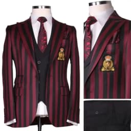 Navy Blue Plaid Luxuly Men Suits Slim Fit Notched Lapel Groom Formal Tuxedos Prom 3 Pcs Sets Business Male Blazer Costume Homme