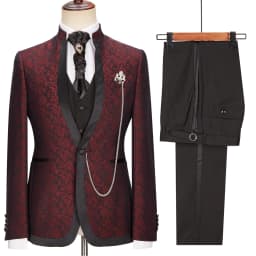 Navy Blue Plaid Luxuly Men Suits Slim Fit Notched Lapel Groom Formal Tuxedos Prom 3 Pcs Sets Business Male Blazer Costume Homme
