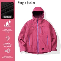 Empty Mountain Rain Hard Shell Windproof and Waterproof Functional Outdoor Three-in-One Hooded Mountaineering Jacket Men Women