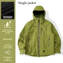 Empty Mountain Rain Hard Shell Windproof and Waterproof Functional Outdoor Three-in-One Hooded Mountaineering Jacket Men Women