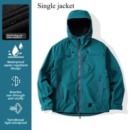 Empty Mountain Rain Hard Shell Windproof and Waterproof Functional Outdoor Three-in-One Hooded Mountaineering Jacket Men Women