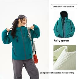 Empty Mountain Rain Hard Shell Windproof and Waterproof Functional Outdoor Three-in-One Hooded Mountaineering Jacket Men Women