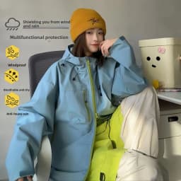 Empty Mountain Rain Hard Shell Windproof and Waterproof Functional Outdoor Three-in-One Hooded Mountaineering Jacket Men Women