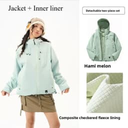 Empty Mountain Rain Hard Shell Windproof and Waterproof Functional Outdoor Three-in-One Hooded Mountaineering Jacket Men Women
