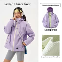 Empty Mountain Rain Hard Shell Windproof and Waterproof Functional Outdoor Three-in-One Hooded Mountaineering Jacket Men Women