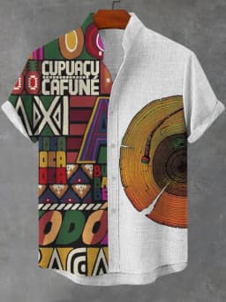 2025 Vintage African Style Men's Retro Ethnic Tribal Short Sleeve Shirts Tops Fashion Casual Vacation Streetwear Men's Shirts