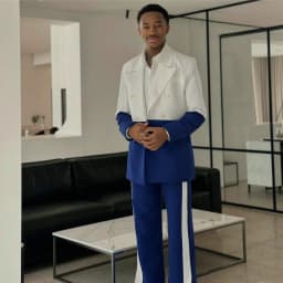 Men Relaxed Fit Suits 2 Pieces Double Breasted Round Buttons Multi Color Prom Suits Wedding Tuxedo for Formal Occasions