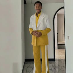 Men Relaxed Fit Suits 2 Pieces Double Breasted Round Buttons Multi Color Prom Suits Wedding Tuxedo for Formal Occasions
