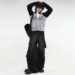 Autumn Y2K High Street Jeans Mens Multi-Pocket Hiphop Cargo Pants Vintage Straight Wide-Leg Denim Trousers Fashion Streetwear