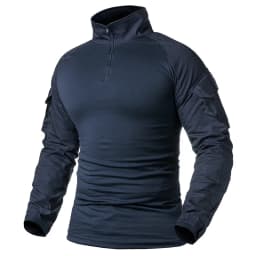ReFire Gear Army Combat T shirt Men Long Sleeve Tactical T-Shirt Solid Cotton Military Shirt Man Navy Blue Hunt Airsoft T Shirts