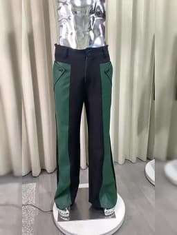 Nerazzurri Autumn Spring Autumn Long Color Block Patchwork Pu Leather Wide Leg Pants Men Alternative Streetwear Clothes Trouser