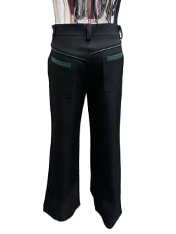 Nerazzurri Autumn Spring Autumn Long Color Block Patchwork Pu Leather Wide Leg Pants Men Alternative Streetwear Clothes Trouser