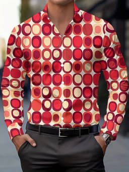 Men's Shirt Spring and Autumn New Long Sleeve Shirt with Turned Collar Fashion Design Elements Hawaiian Shirt 2025