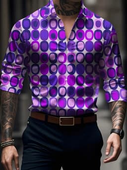 Men's Shirt Spring and Autumn New Long Sleeve Shirt with Turned Collar Fashion Design Elements Hawaiian Shirt 2025