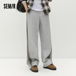 Semir Men Pants Fleece Lined Loose Fit Straight Leg Retro Style 2026 Winter Comfort Fit Everyday Style Full Length