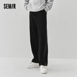 Semir Men Pants Fleece Lined Loose Fit Straight Leg Retro Style 2026 Winter Comfort Fit Everyday Style Full Length