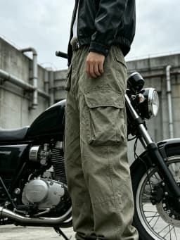 Men's Multi Pocket Cargo Pants Vintage 100% Cotton Loose Straight Tactical Pants Zippered Ankle Cuffs Work Streetwear Trousers