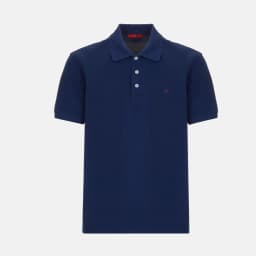 CH Letter Embroidered Solid Color Short Sleeve Polo Shirt Men Regular Fit Sleek Texture Premium Cotton Tops