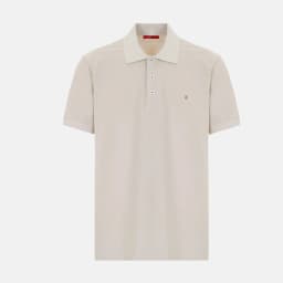 CH Letter Embroidered Solid Color Short Sleeve Polo Shirt Men Regular Fit Sleek Texture Premium Cotton Tops