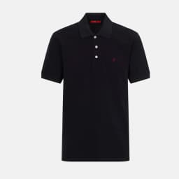 CH Letter Embroidered Solid Color Short Sleeve Polo Shirt Men Regular Fit Sleek Texture Premium Cotton Tops
