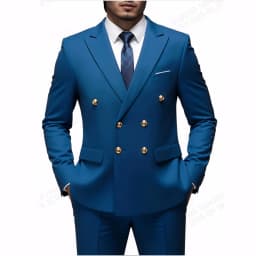 Fashion New Men's Leisure Boutique Business Banquet Solid Color Wedding Double Breasted Slim Fit Suit Blazers Jacket Pants