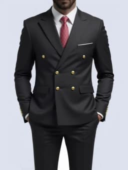 Fashion New Men's Leisure Boutique Business Banquet Solid Color Wedding Double Breasted Slim Fit Suit Blazers Jacket Pants