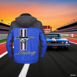 New Winter Fashion Men's Mustang Logo Fleece Waterproof Jackets Thicken Hoodies Zipper Warm High Quality Outwear