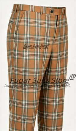 Business Vintage Brown Teal Plaid Men Suits Customized Slim Fit Peak Lapel Groom Wedding Tuxedos Male Prom Blazers 3 Pieces Sets