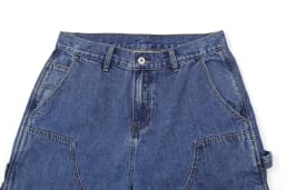 12oz Summer Japanese Workwear Style | 26SS B01 Washed Slub Cotton Cargo Six-Tenths Length Denim Shorts (Unisex) Jeans for Men