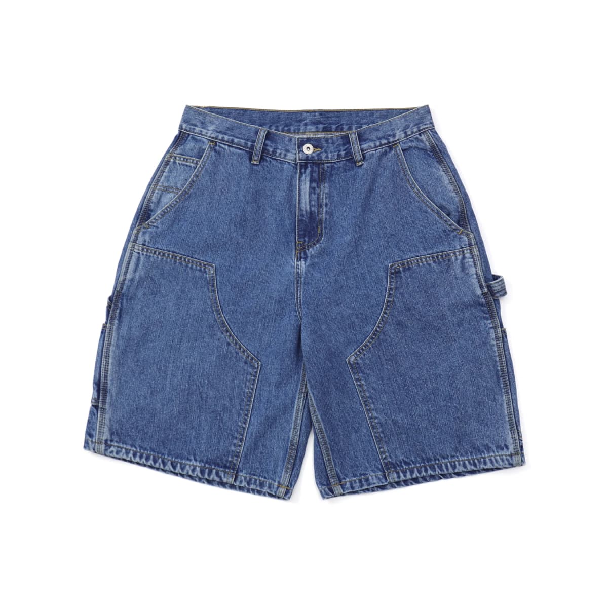 12oz Summer Japanese Workwear Style | 26SS B01 Washed Slub Cotton Cargo Six-Tenths Length Denim Shorts (Unisex) Jeans for Men