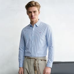 Men's Shirt Business Thin Stripe Design Classic Casual Men's Long Sleeved Blouses Elegant Commuting Single Breasted Men's Shirt