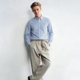 Men's Shirt Business Thin Stripe Design Classic Casual Men's Long Sleeved Blouses Elegant Commuting Single Breasted Men's Shirt