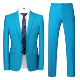 2025 New Solid Two-Button Wedding Suits Set for Men,15 Colors Available Business Casual Slim-Fit Mens Blazer + Pants 2 Piece Set